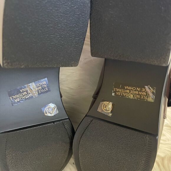 Herstyle Rosaliba Brown patent platform 2”block heels shoes side buckle … - Picture 9 of 13